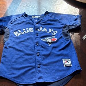 Majestic Blue Jays youth large Jersey - Royal Blue and Black